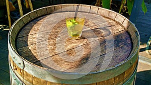 Mojito on Barrel at Sunset.