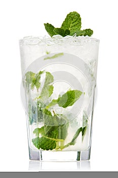 Mojito cocktail isolation on a white