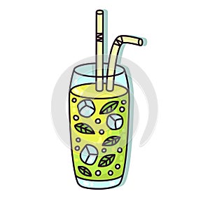 Mojito cocktail vector icon