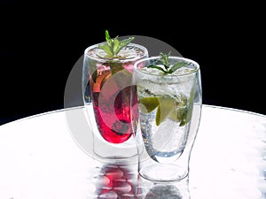 Mojito cocktails - original and strawberry