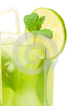 Mojito coctail close up