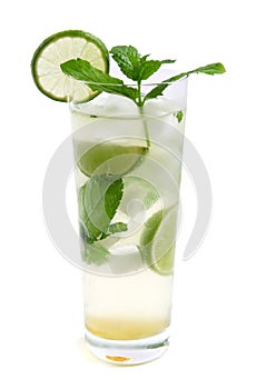 Mojito coctail in tall glass