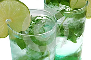 Mojito long drink close up