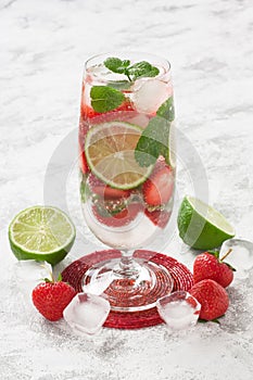 Mojito strawberry cocktail refreshing delicious summer drink