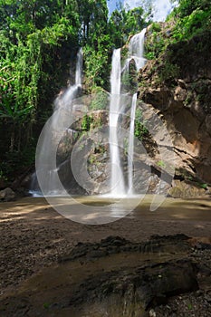 Mok Fa Waterfall is beautiful waterfall in Chiang Mai, Thailand