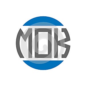 MOK letter logo design on white background. MOK creative initials circle logo concept. MOK letter design