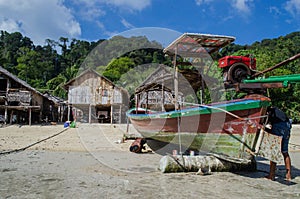 The Moken Sea Gypsy Village at Koh Surin on the Mu Ko Surin National Park,