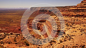 Moki Dugway Dirt Road Switchbacks in Cliff Bear Ears National Monument Utah Southwest USA