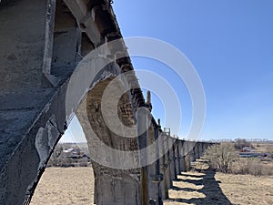 Mokrinsky railway bridge - historical reinforced concrete arched viaduct