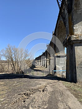 Mokrinsky railway bridge - historical reinforced concrete arched viaduct