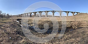 Mokrinsky railway bridge - historical reinforced concrete arched viaduct