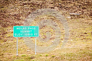 Molas Pass Summit Road Sign