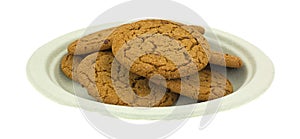 Molasses Cookies On Green Paper Plate