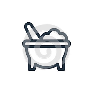 molcajete vector icon isolated on white background. Outline, thin line molcajete icon for website design and mobile, app photo