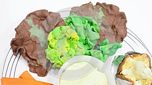 Mold clay or dough activity of creative art are lettuce, Salad c