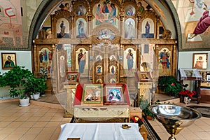 Moldavian Orthodox Church inside. church rite