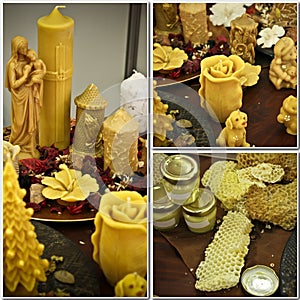 Molded beeswax products photo