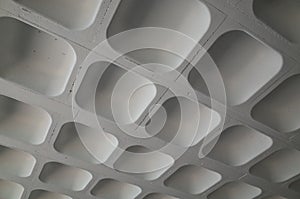 The molded concrete ceiling of a car park photo