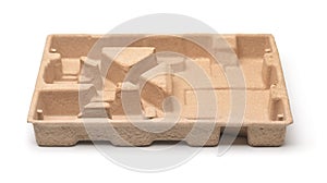 Molded pulp protective packaging tray