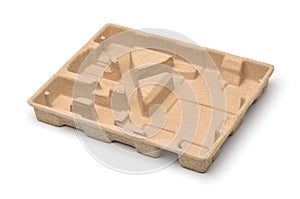 Molded pulp protective packaging tray