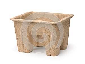 Molded recycled paper pulp protective packaging