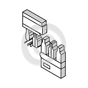 molding glass bottle conveyor equipment isometric icon vector illustration