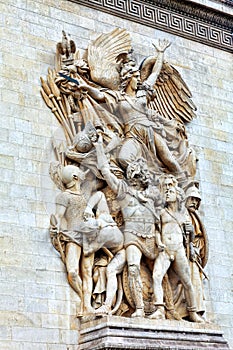 Moldings on the Arc de Triomphe. Paris. France.