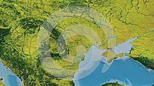 Moldova area. Topographic map