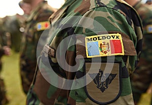 Moldova army uniform patch flag. Moldovan Army