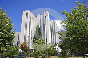 Moldova, Chisinau, 05.23.22. View of the Moldovan parliament building.