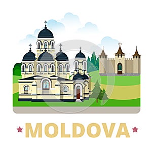 Moldova country design template Flat cartoon style photo