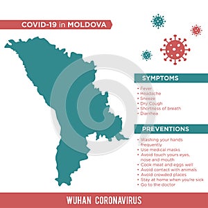 Moldova Europe Country Map. Covid-29, Corona Virus Map Infographic Vector Template EPS 10 photo