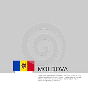 Moldova flag background. State patriotic moldavian banner, cover. Document template with moldova flag on white background.