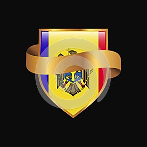 Moldavsko vlajka zlatý odznak dizajn vektor 