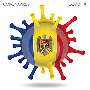 Moldova flag in virus shape