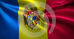 Moldavia bandera ondulación enfermedad de buzo de cerca  una imagen tridimensional creada usando un modelo de computadora 
