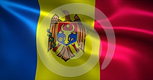 Moldavia bandera ondulación enfermedad de buzo de cerca  una imagen tridimensional creada usando un modelo de computadora 