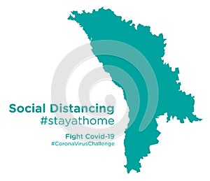 Moldova map with Social Distancing stayathome tag