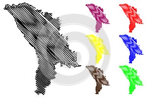 Moldova map vector