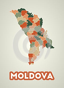 Moldova poster in retro style.