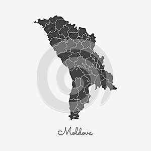 Moldova region map: grey outline on white.