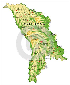 Moldova relief map photo