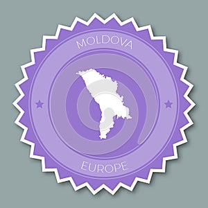Moldova, Republic of badge flat design.