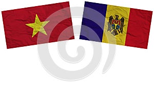 Moldova and Vietnam Flags Together Paper Texture Illustration