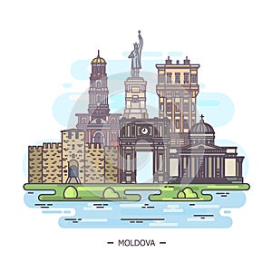 Moldovan landmarks or moldova sightseeing places photo