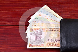 Moldovan money in the black wallet