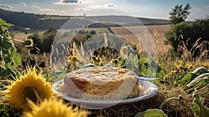 Moldovan MÄƒmÄƒligÄƒ in a Sunflower Field