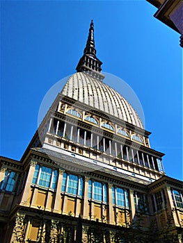 The Mole Antonelliana in Turin city, Italy. Art, history, time and architecture, symbol and emblem