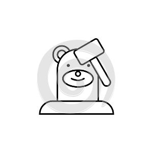 Mole game, whack, retro, arcade. On white background