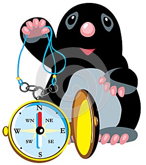 Mole holding compass